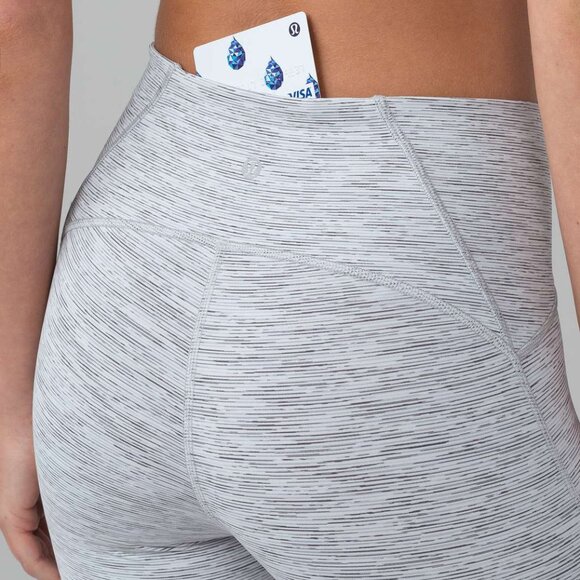 Women's Lululemon Train Times Crop Wee Are From Space Grey Gray White Size 4 - Picture 6 of 12